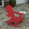 Merrick Lane Ridley HDPE Adirondack Chair with Cup Holder and Pull Out Ottoman, All-Weather HDPE Indoor/Outdoor Chair